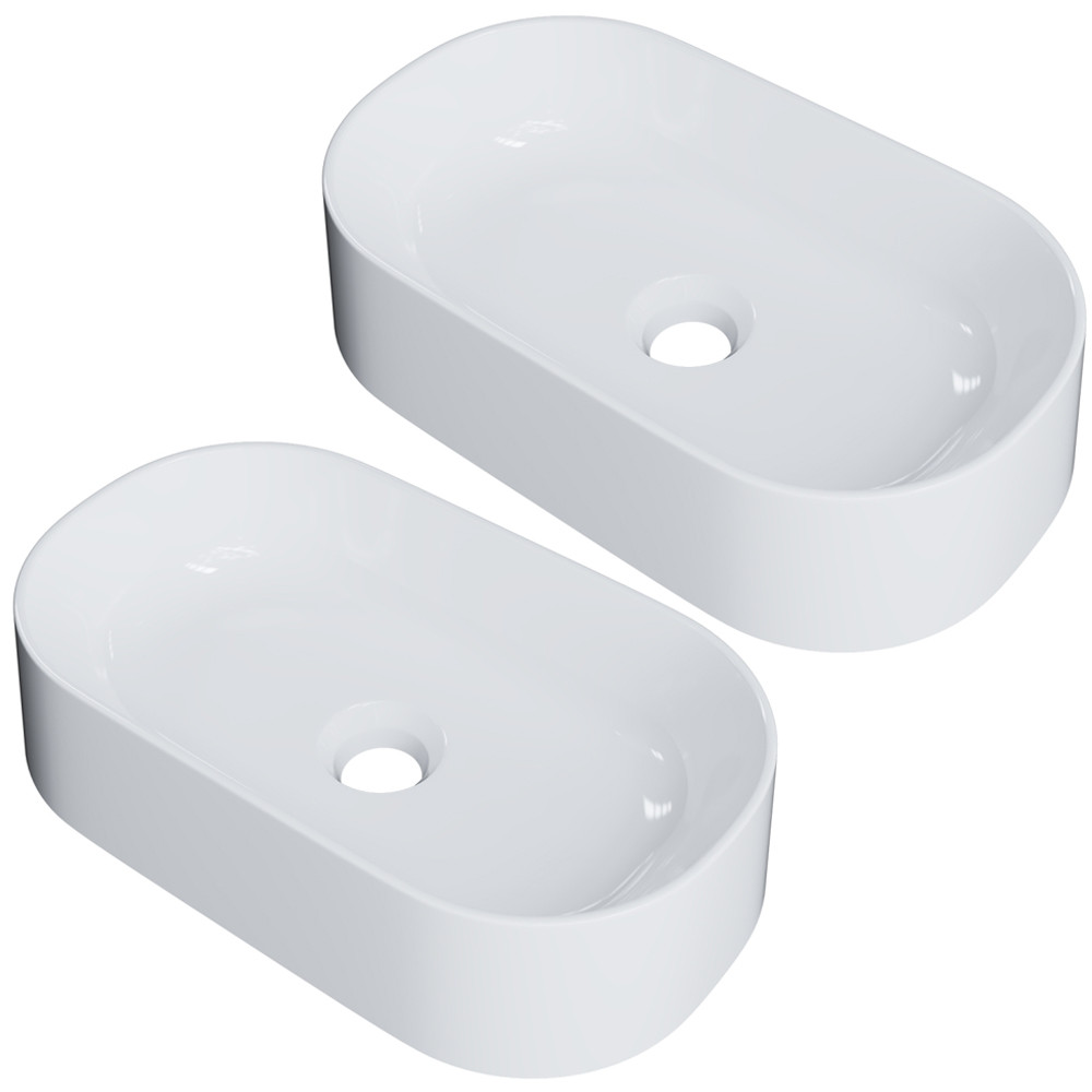 Kit 02 Cubas de Apoio Oval Para Banheiro Lavabo Laila C01 O42W Branco - Lyam em Oferta na Shopee