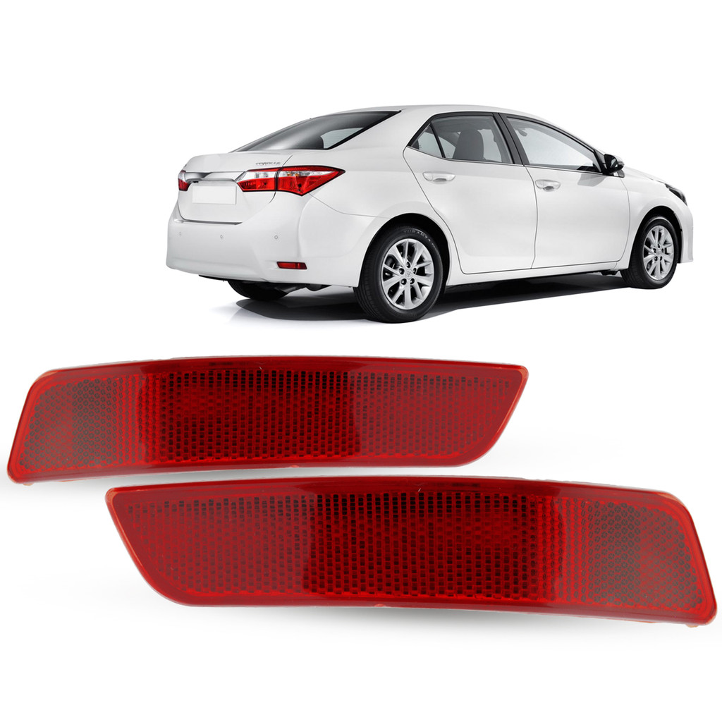 Par Refletor Lanterna Olho de Gato Para-choque Traseiro Toyota Corolla 2015 2016 2017 2018 2019