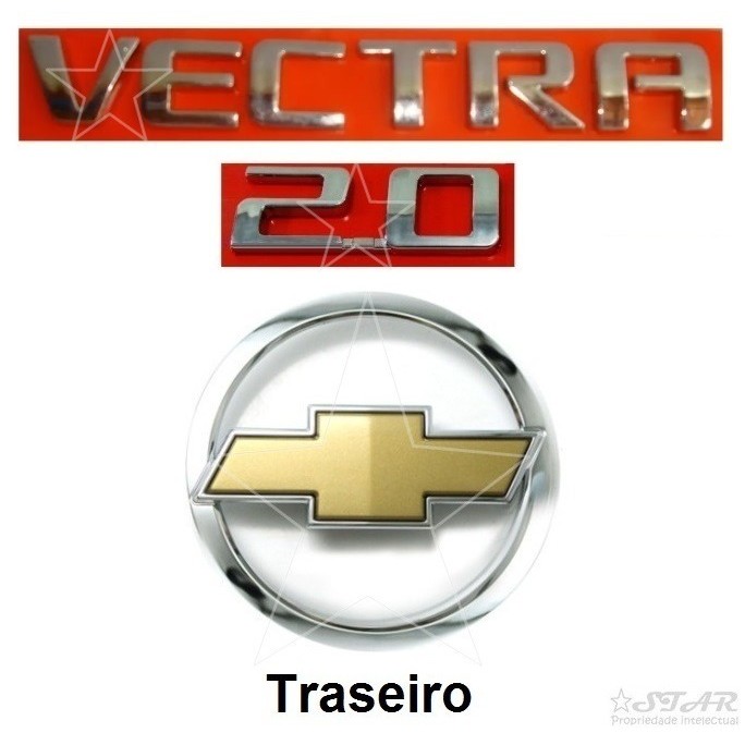 Símbolos Vectra 2.0 + Gravata Traseira - 2006 À 2009