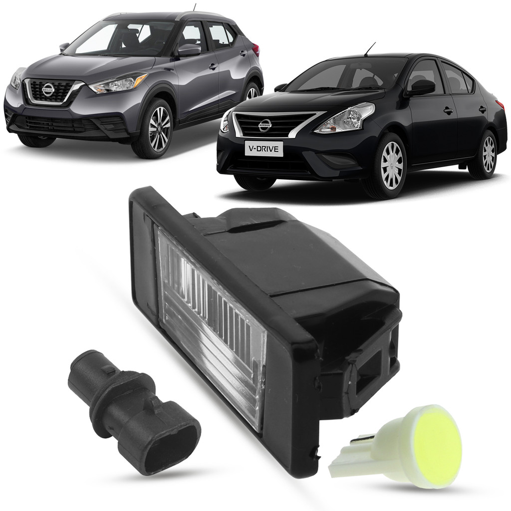 Lanterna Luz de Placa + Soquete e LED Nissan Versa 2012 a 2019 Kicks 2016 2017 2018 2019 2020 2021