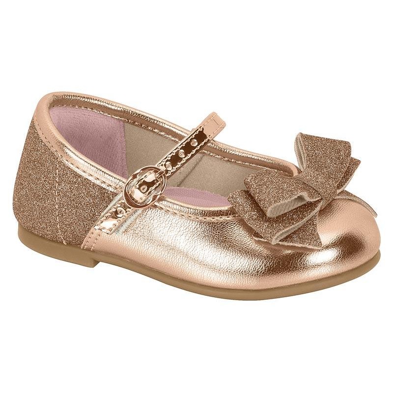 Sapatilha Bebe Menina Molekinha Metalizada Laço 2106.1043 100% Original com Nota Fiscal e Garantia