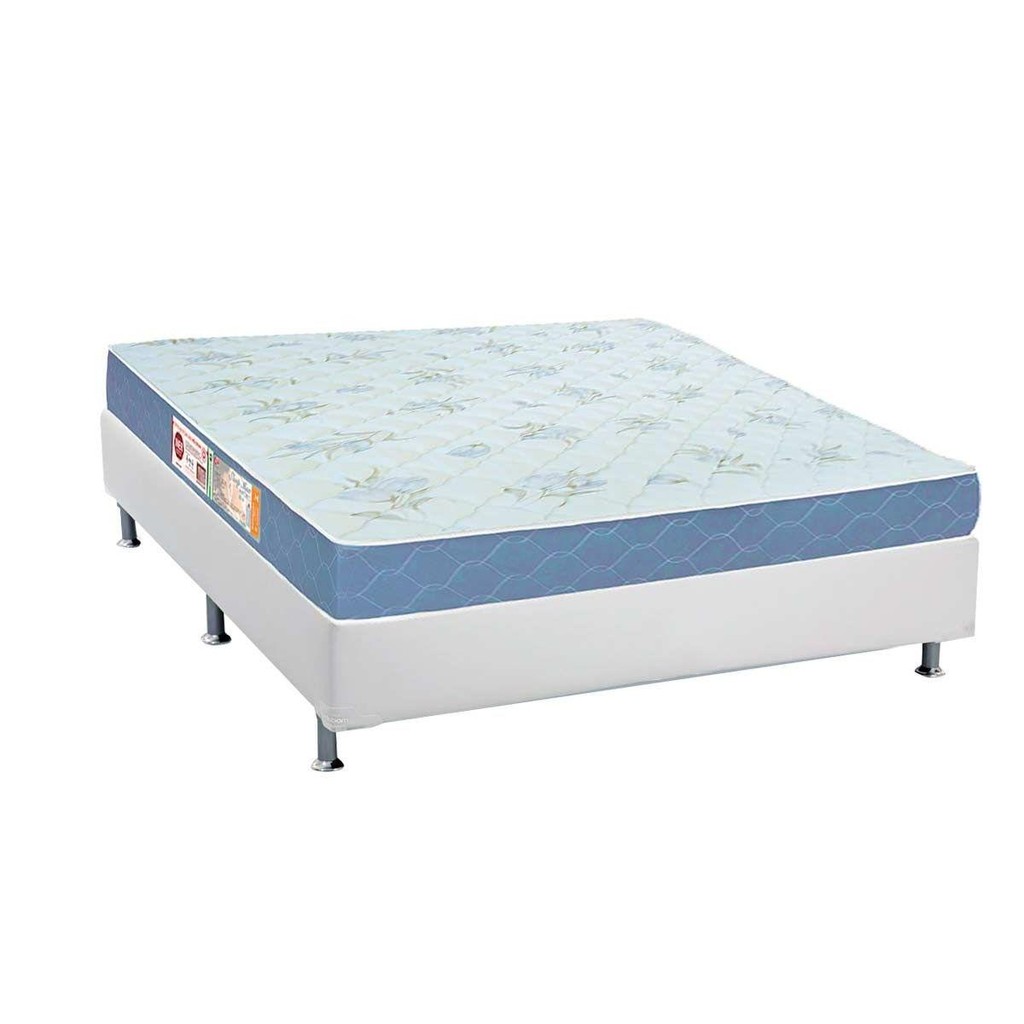Conjunto Box Casal: Colchão Espuma Castor D45 Sleep Max + Base CRC Courano White(138x188) em Oferta na Shopee