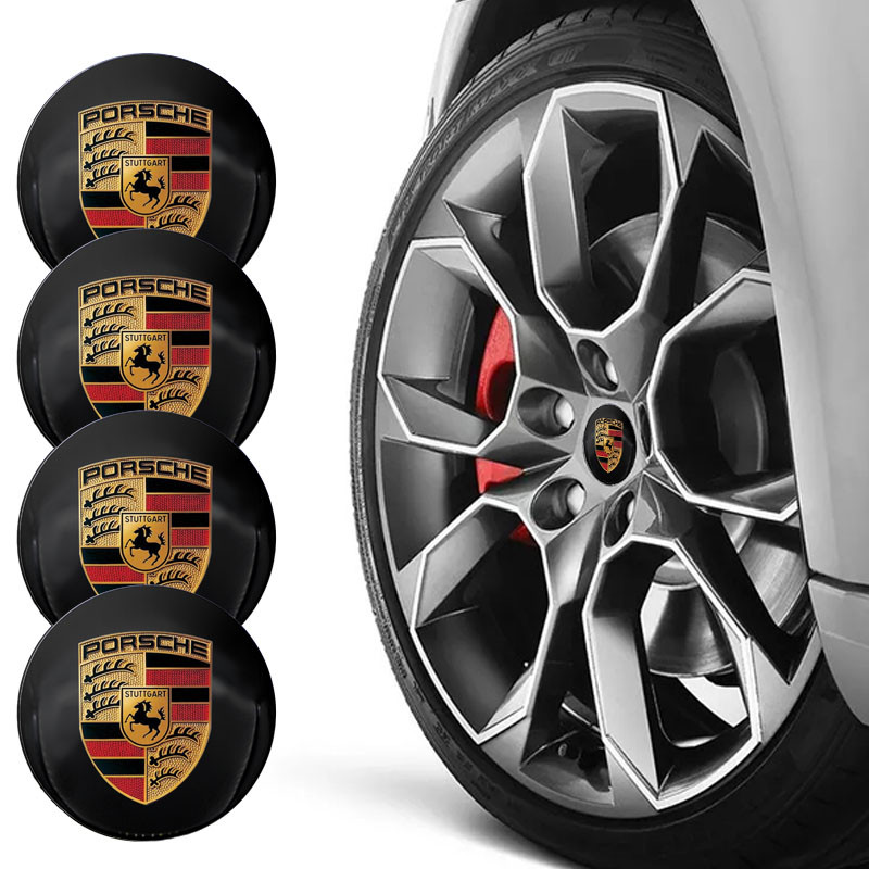 4 Pçs 56mm Centro Da Roda Do Carro Hub Tampa Emblema Logotipo Decalque Adesivo Para Porsche Boxster Cayenne Panamera Mac