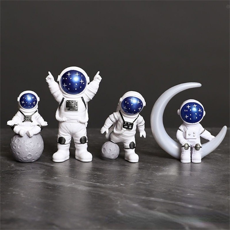 4 Pçs/set Astronauta Imagem Espaço Brinquedo De Plástico Educação desktop Modelo De Decoração De Bolo Para Casa Das Crianças