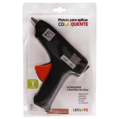 Pistola Cola Quente Grande 40w Bivolt Preta Leoarte - 01 Unidades