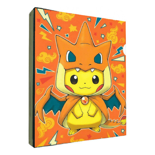Fichário Grande Capa Dura Album Pasta Para Cartas Pokémon Pikachu Cosplay Charizard TCG 3x3 Porta Cards