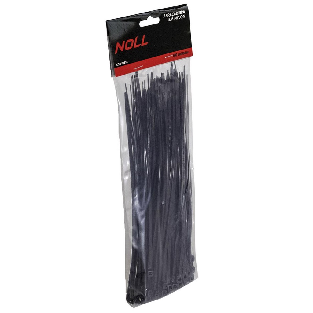Abraçadeira de Nylon Preto 4mm X 200mm 100un (80,0015) - Noll · foto 2
