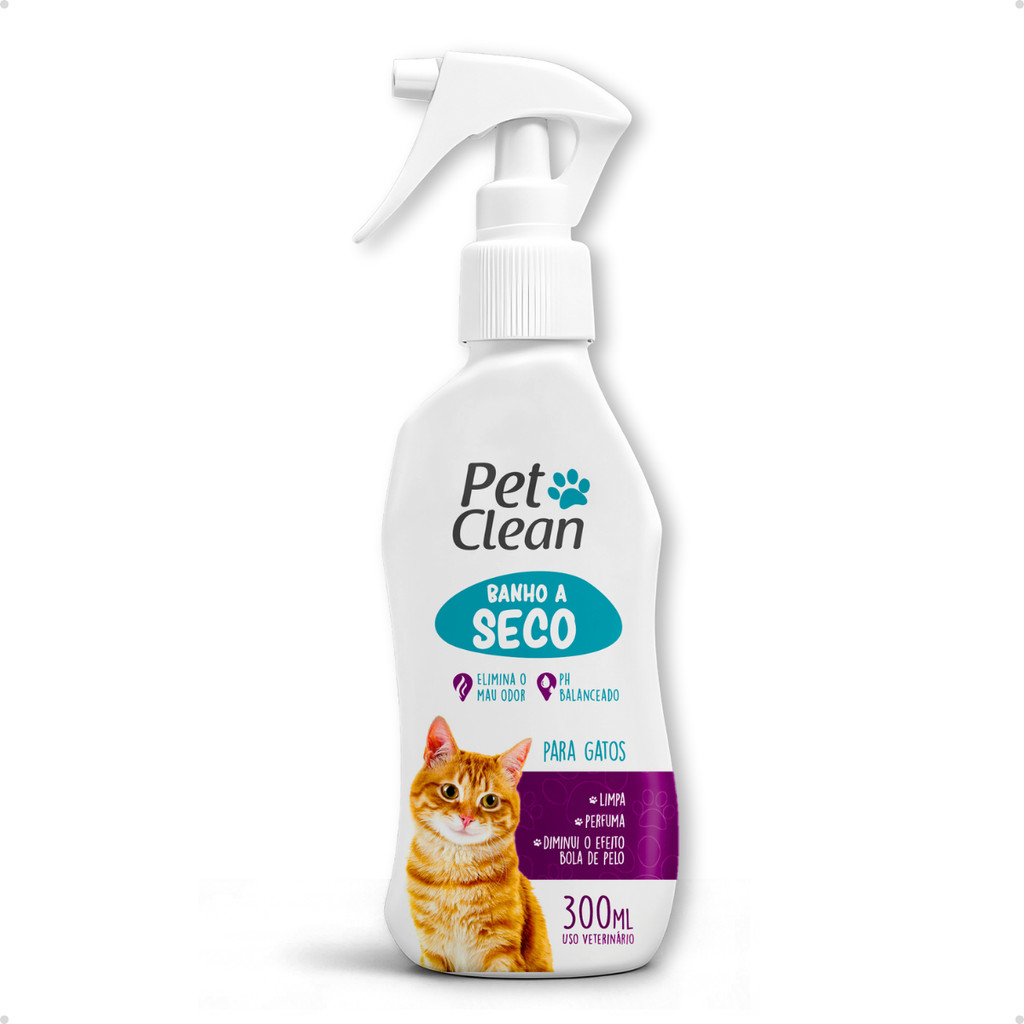 Banho a Seco  Spray Sem Enxágue para Gatos Pet Clean - 300 ml em Oferta na Shopee