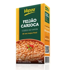Vapza Feijão Carioca Cozido no Vapor 500g Praticidade Rápida e Fácil para Sua Cozinha