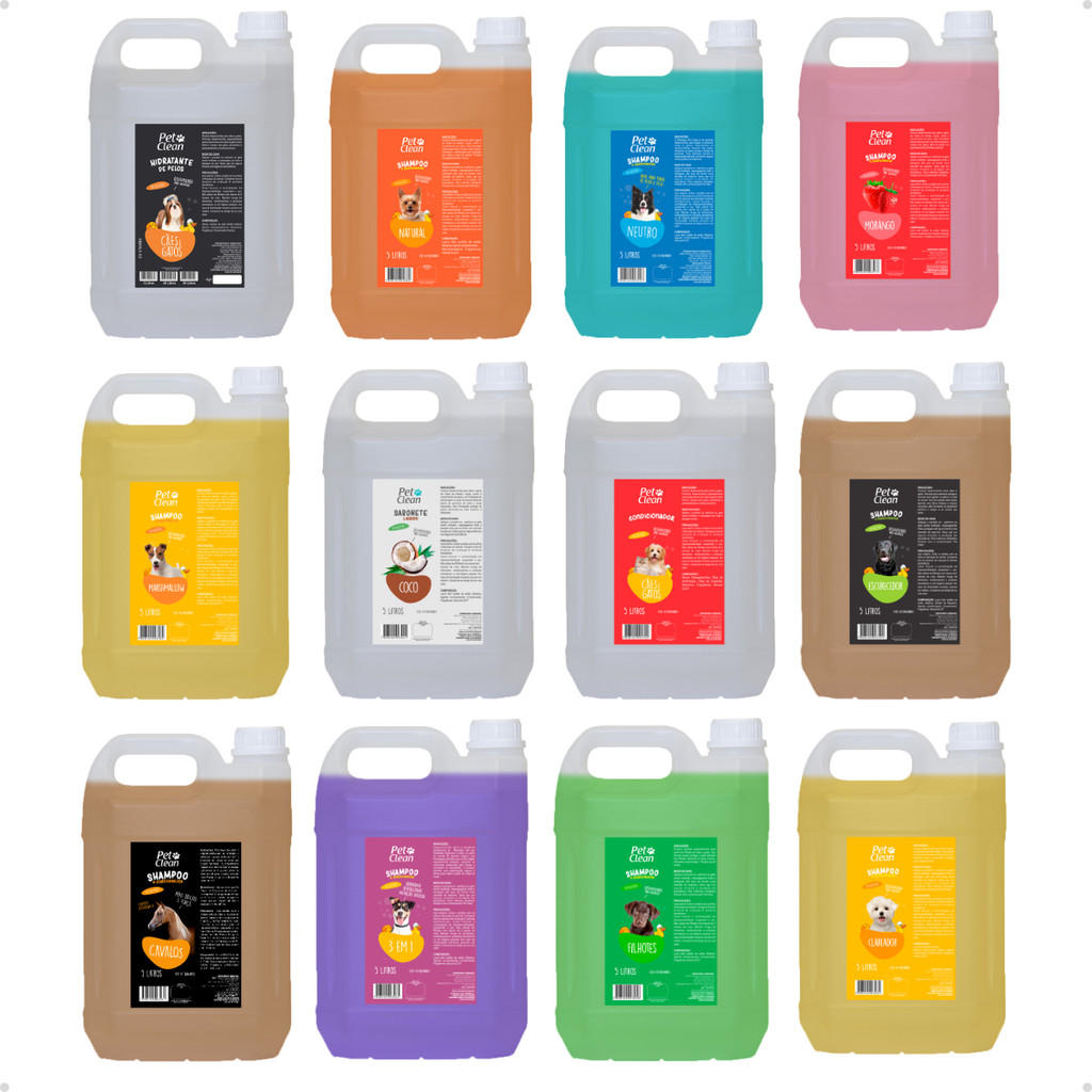 Shampoo e Condicionador Pet Shop para Cachorro e Gato Pet Clean - Galão 5L - Pets