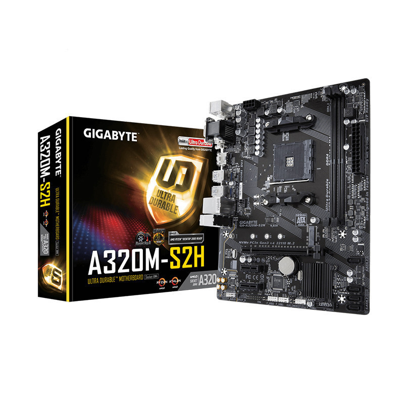 Gigabyte A320M-S2H Placa Mãe Soquete AM4 DIMM Usando AMD A320 Micro ATX chipset