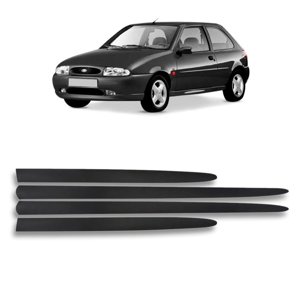 Jogo Friso Lateral Fiesta 2pts 1996 97 1998 1999 4pcs Preto