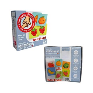 Jogo da Memória para Pequeninos Associação Tutti-Frutti com 12 Cartas Cooper Fun - 00152 em Oferta na Shopee