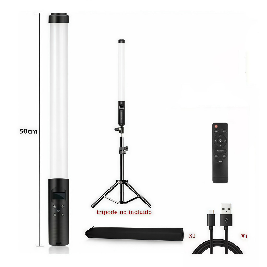 Luz Bastão ajustável fotográfico portátil 3200K-5500K da suficiência do diodo emissor de luz em Oferta na Shopee