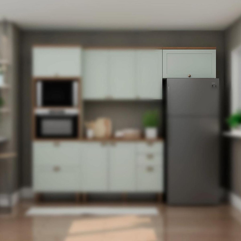 Armário de Cozinha Genialflex Iluminata Aéreo 70 Cm Hortelã em Oferta na Shopee