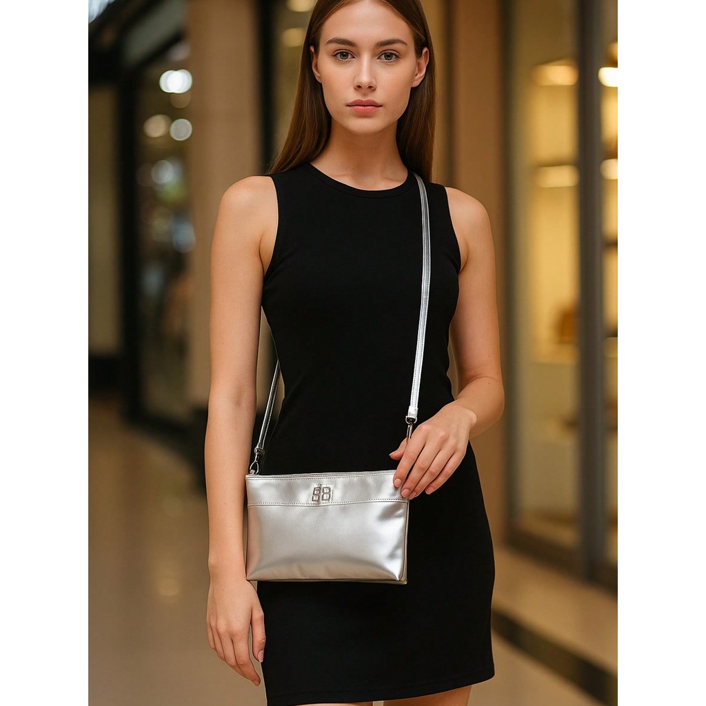 Bolsa Feminina Metalizada Retangular Festa Balada Chique 2 em 1 Ombro e Transversal em Oferta na Shopee