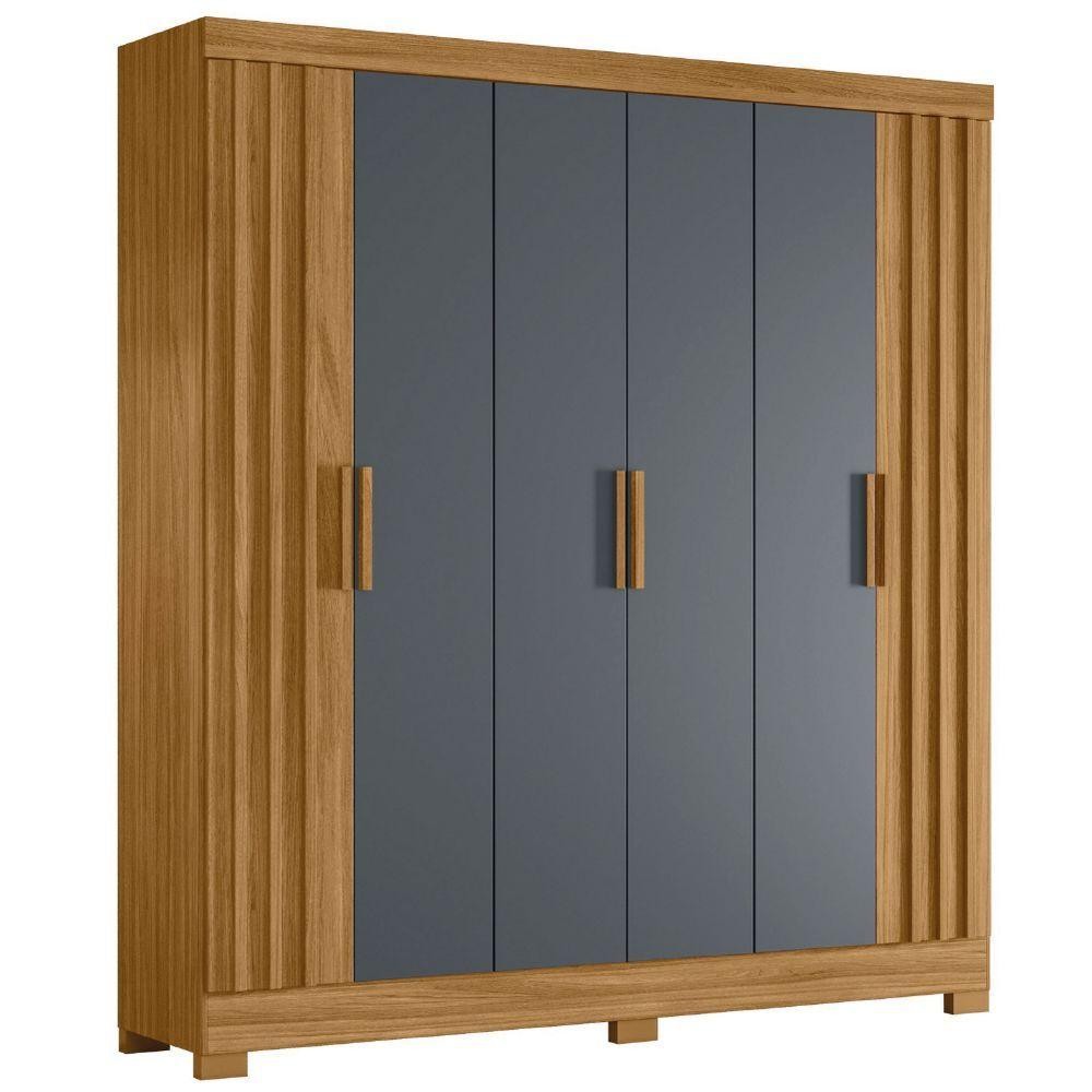 Guarda Roupas Casal Ripado 6 Portas 2 Gavetas Freijó/cinza Valença Moval em Oferta na Shopee