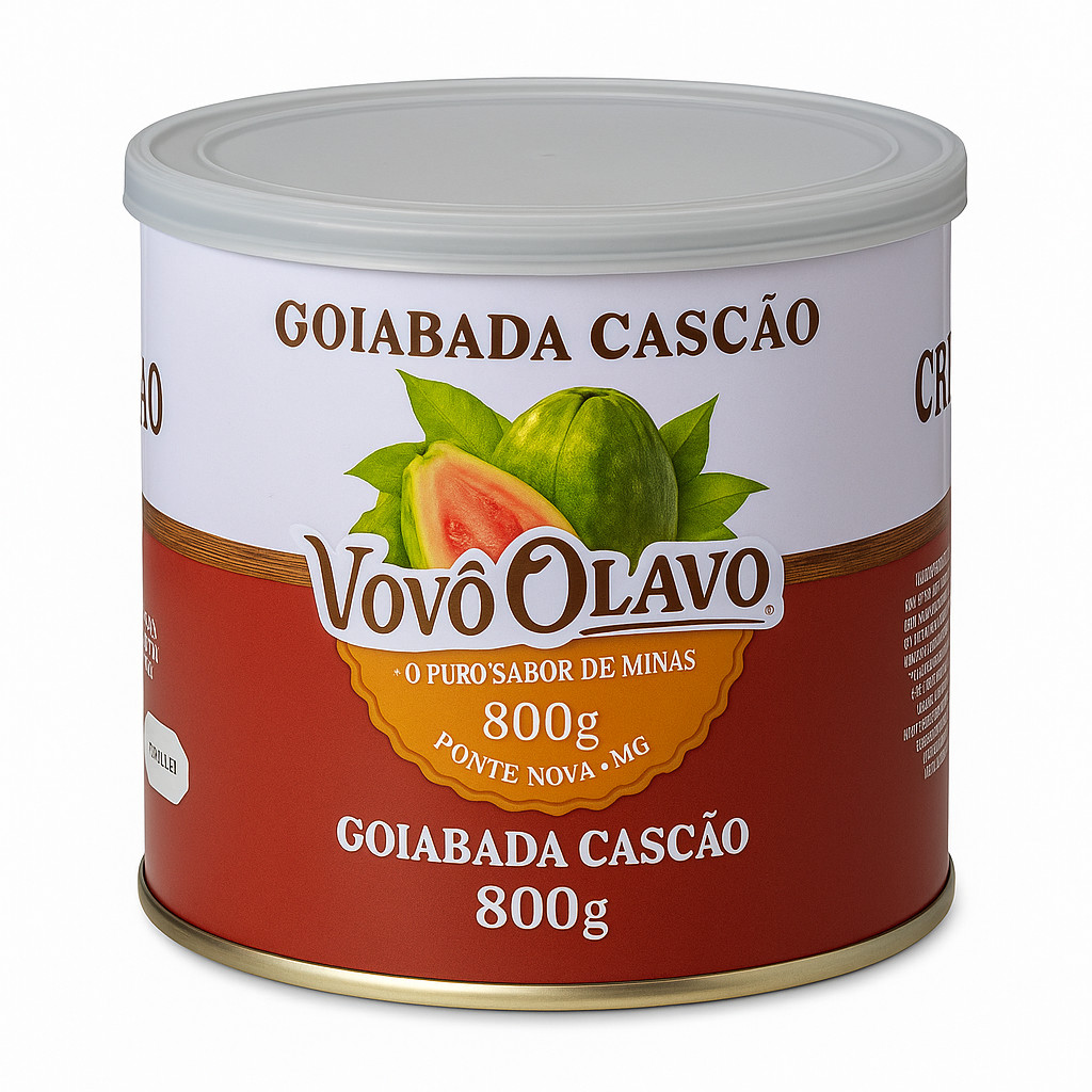 Goiabada Cascão Vovô Olavo 800g – Lata Clássica e Cremosa | Sabor Raiz de Minas Gerais