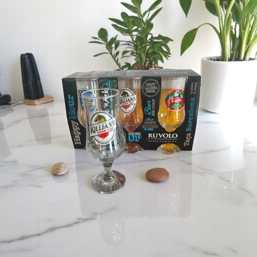 Jogo de Taças Copo Para Cerveja Ruvolo Barcelona 370ml 6 Peças