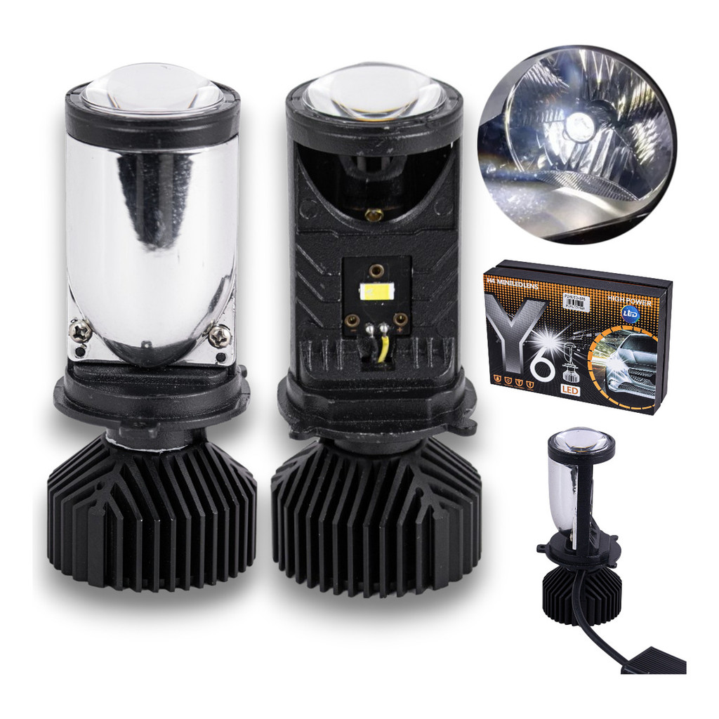 Lâmpada De Led Mini Projetor H4 Canhão 30000lm Muito Forte em Oferta na Shopee