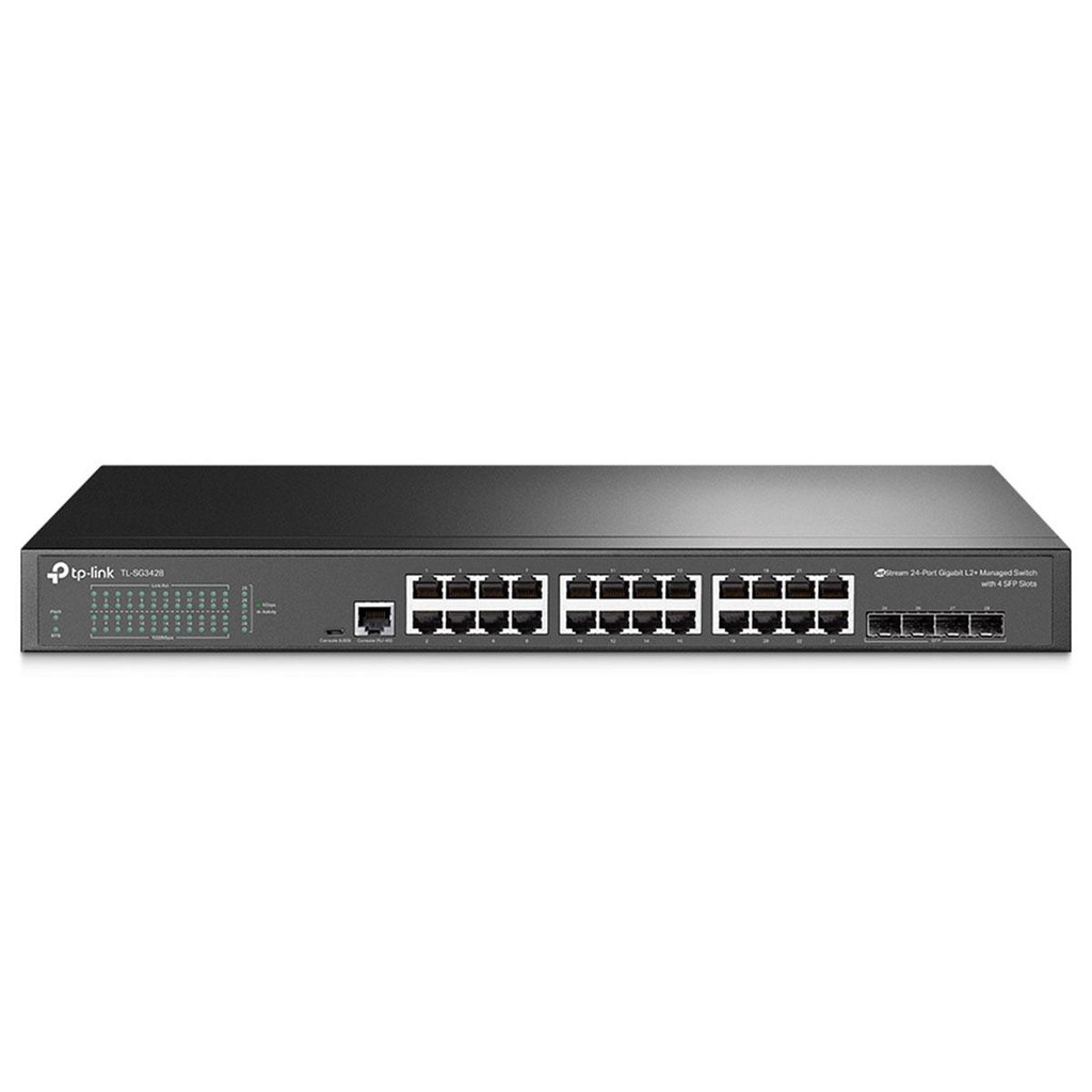 Switch TP-Link TL-SG3428 - 24 Portas Gigabit - 4 Portas SFP - Switch Gerenciável L2+ - JetStream