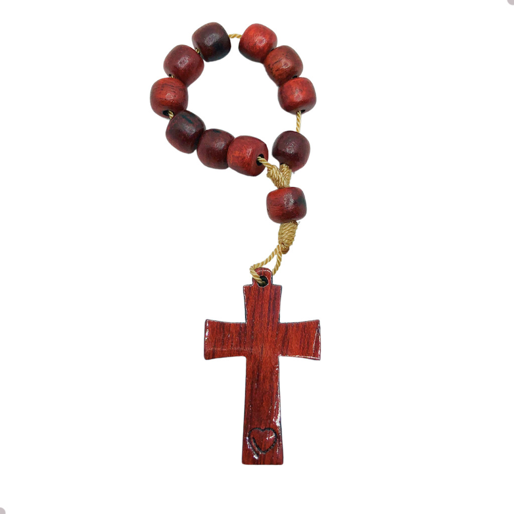 Mini Terço Dezena De Dedo Madeira Tercinho Bolso E Carteira em Oferta na Shopee