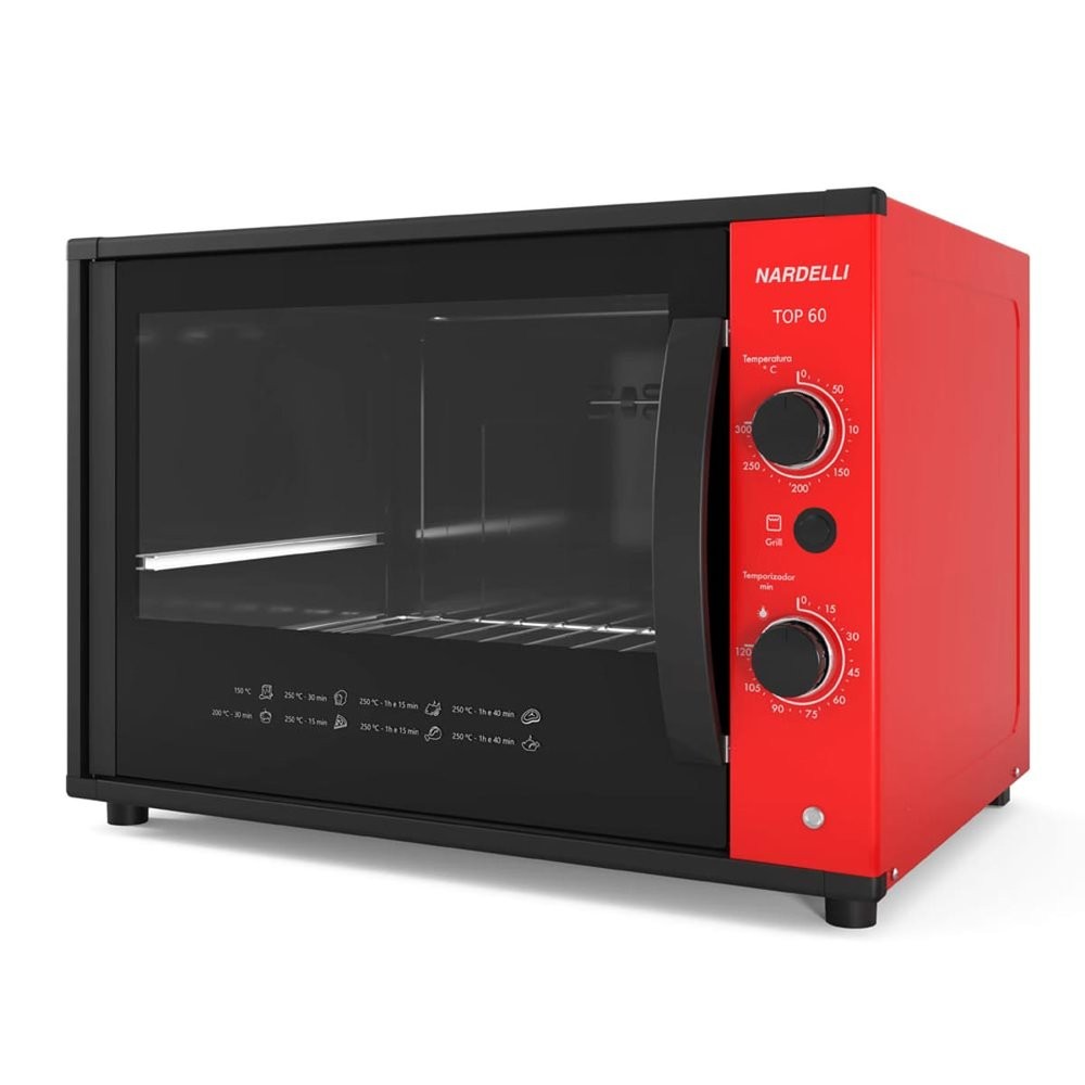 Forno Elétrico De Bancada Nardelli 60 Litros - Top60 - Red 220V
