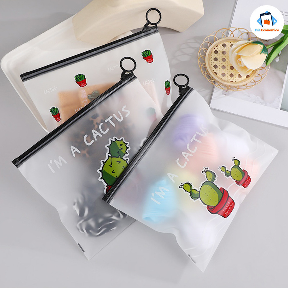 Bolsinha transparente à prova d'água kit 20/30/50 unidades nécessaire viagem em Oferta na Shopee