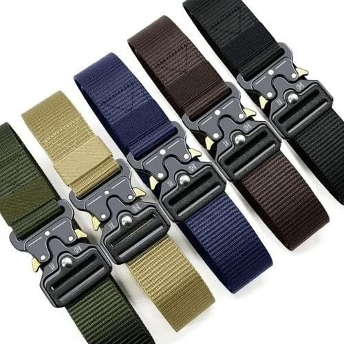 Moda Cinto Largo Masculino Nylon Fivela Liga de Zinco e Engate Rápido
