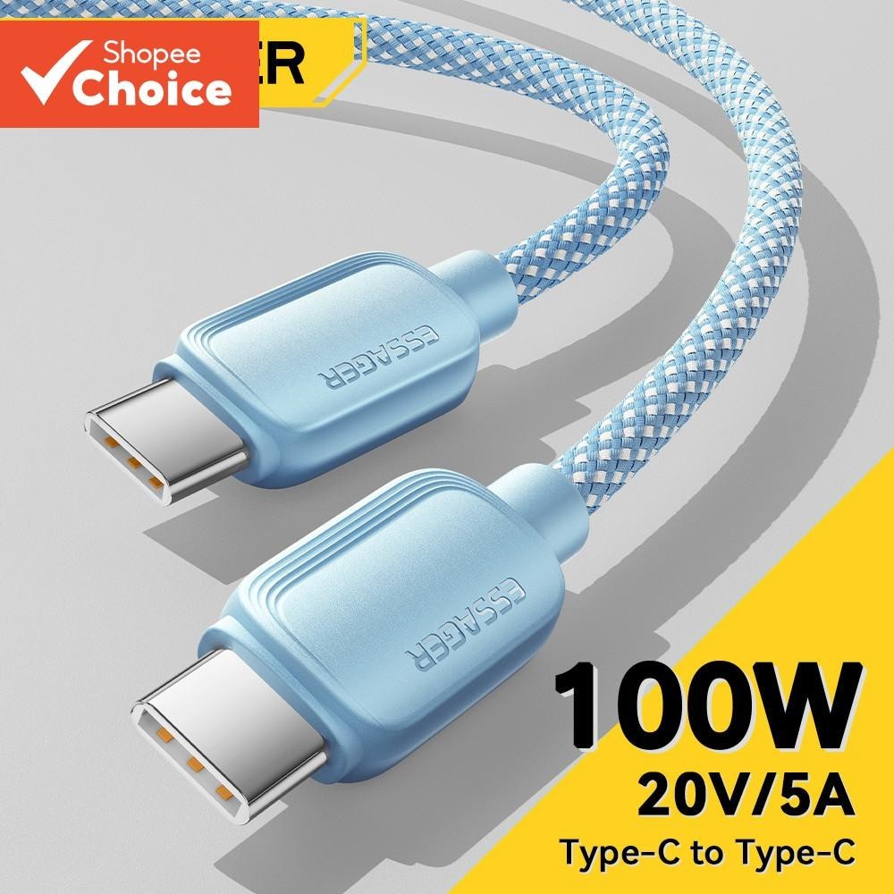 Essager 100W Tipo-C Para Cabo PD Carregamento Rápido USBC USB Carregador Cc Macaron Fio iPhone MacBook iPad Xiaomi Dell