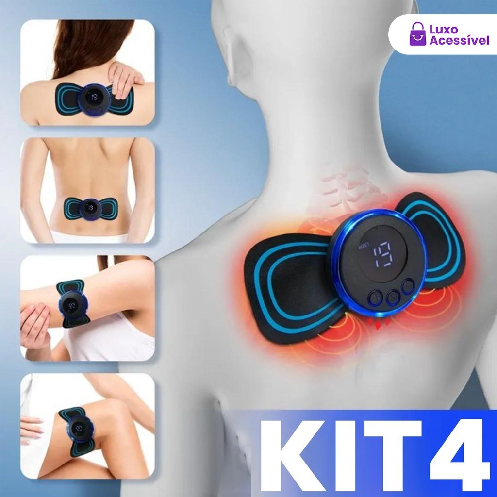 Massageador Elétrico por Impulso Elétrico! Cervical, Lombar e Corpo EMS