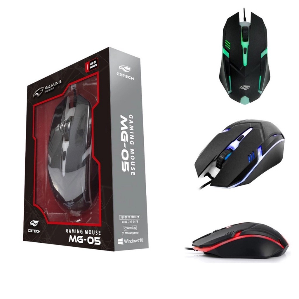 Mouse Gamer Com Led Usb 500/800/1200/1600dp C3tech