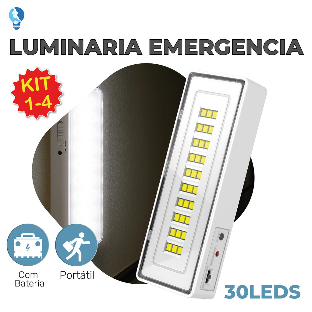 Luminária Emergência Lâmpada Portátil 30 Leds Recarregável Bivolt Luz Branca Fria em Oferta na Shopee