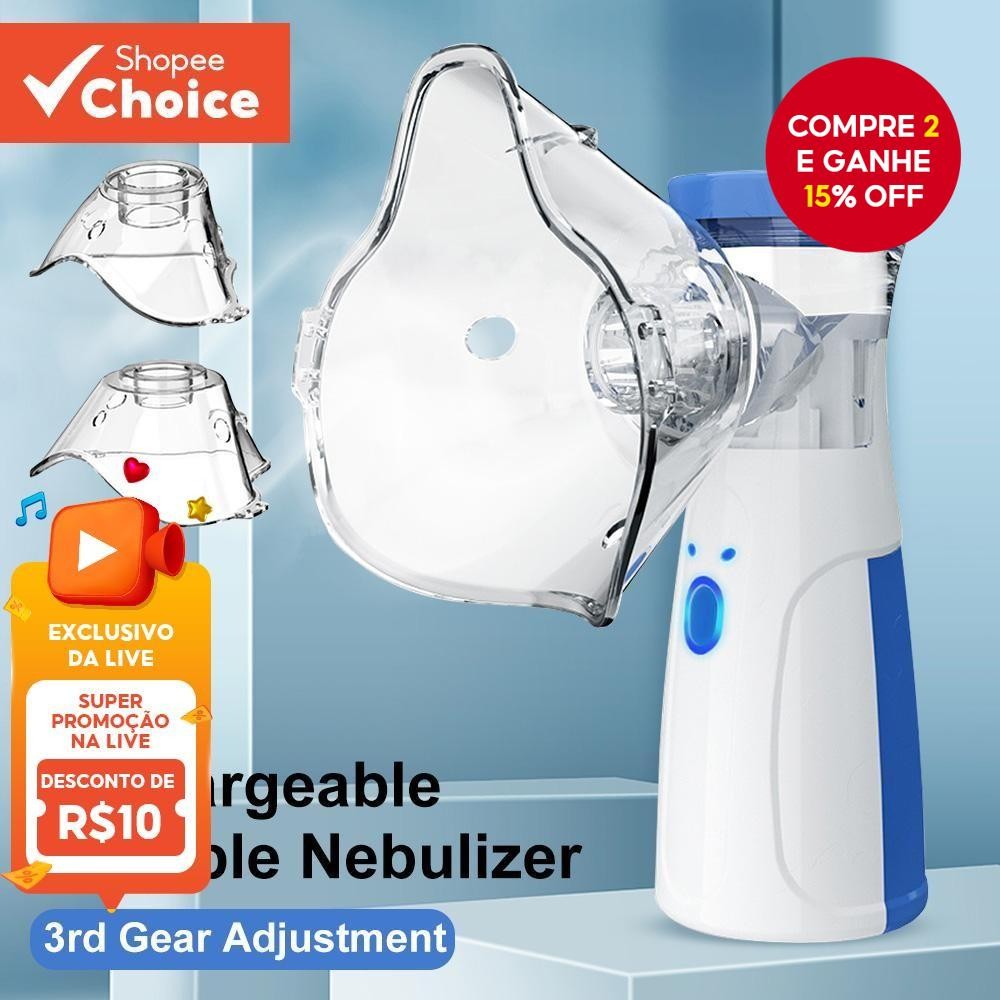 Máquina Portátil Nebulizadora Para Crianças Adultas Atomizador Inalador De Asma (Enviado S...