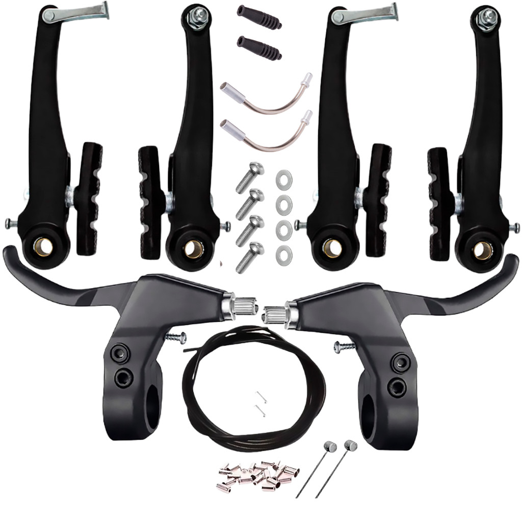 Freio V-brake Em Nylon Preto Mtb Bike Tipo GTS Manete Nylon Cabos Conduite Terminais