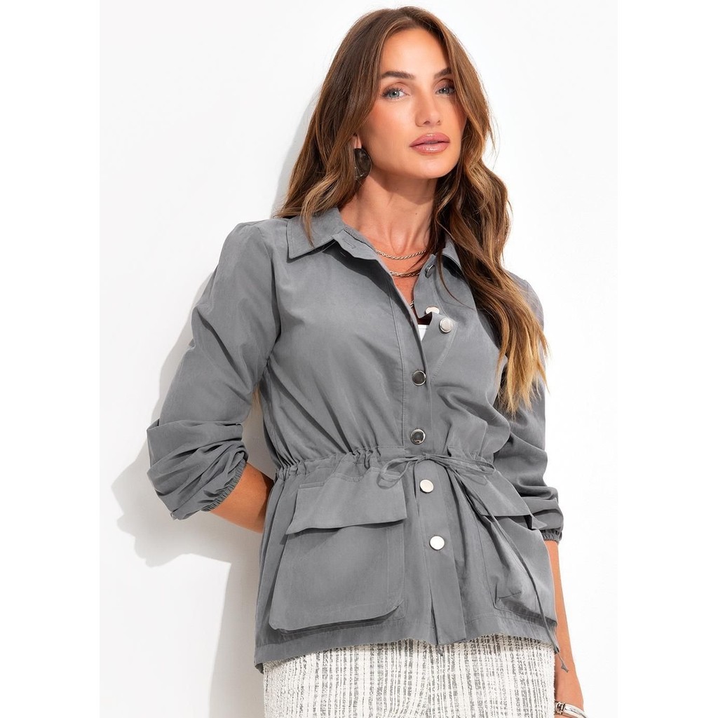 Parka Microfibra Cinza Quintess