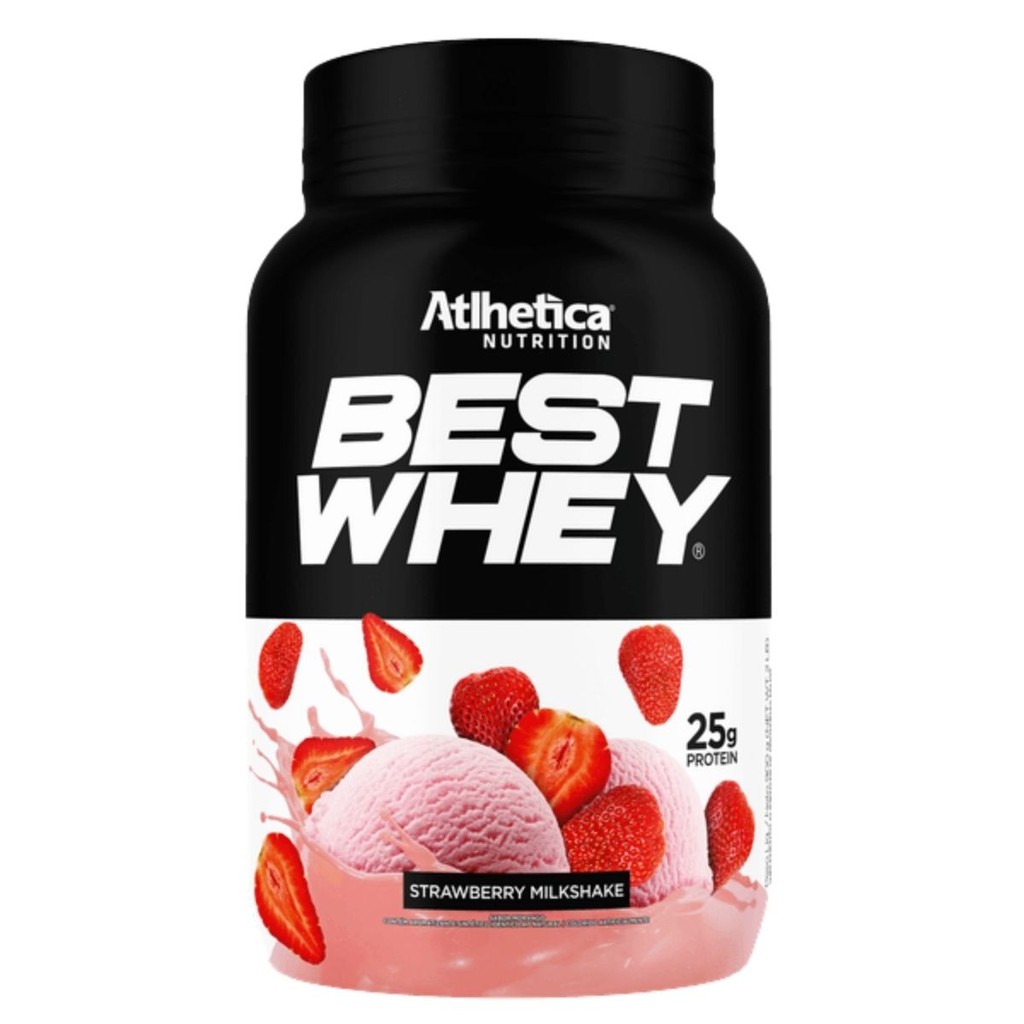 Whey Protein Best Whey Pote 900g Sabor Milkshake De Morango Atlhetica Nutrition - Health