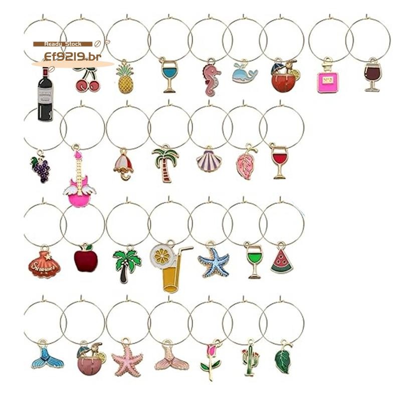 Marcadores De Vidro De Vinho 30 Peças-Identificadores De Bebidas De Amuletos Para Copos De Haste Etiquetas Fontes De Fes em Oferta na Shopee