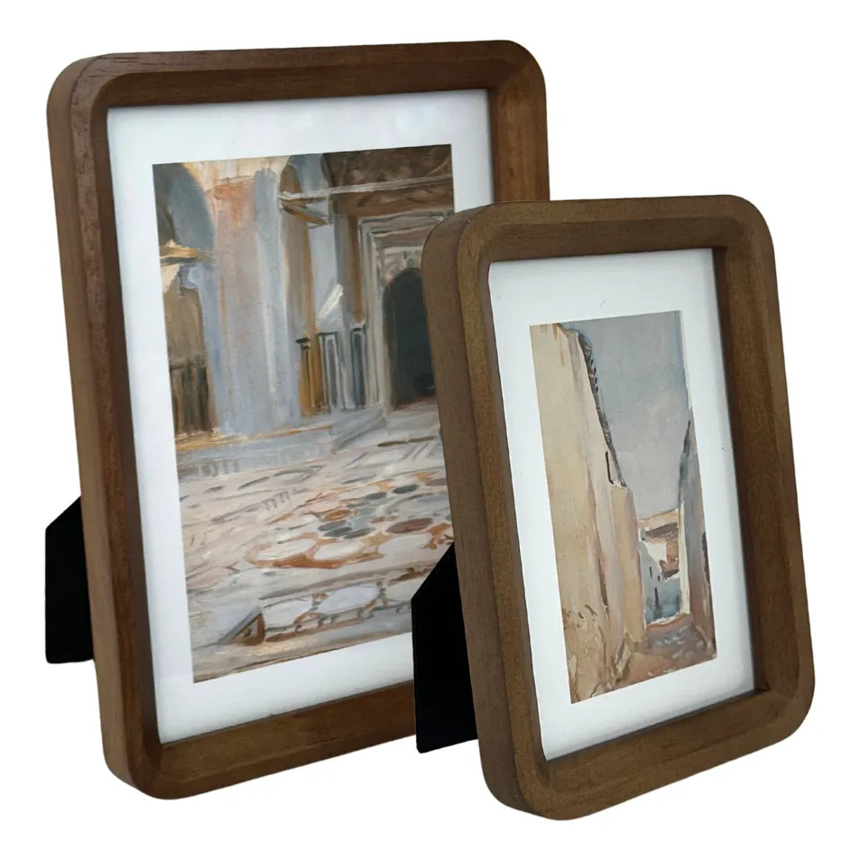 Kit Porta-retratos 10x15c & 15x20 Arredondado Em Madeira em Oferta na Shopee