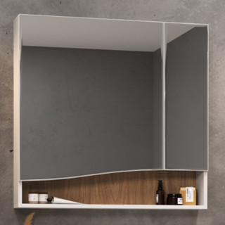 Armário Para Banheiro com Espelho 80cm Evie B06 Branco Tau - Lyam Decor em Oferta na Shopee