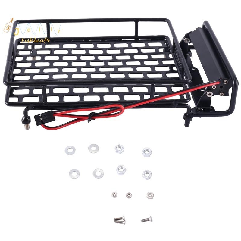 Metal 170X110Mm Bagageiro Rack De Teto Com Luzes LED Peças Acessórios Para CC01 CR01 D90 Axial SCX10 1/10 RC Rastreador 