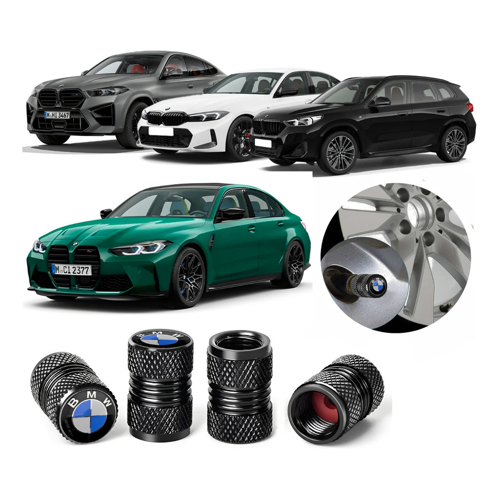 Kit 4 Tampas Bico Pneu Personalizada Universal para Veiculos BMW 320I,  X1, X2, X3, X5, X6, X7......