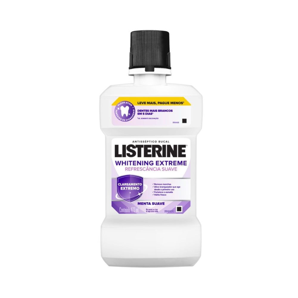 Enxaguante Bucal Listerine Whitening Extreme Sabor Menta 236ml - Health
