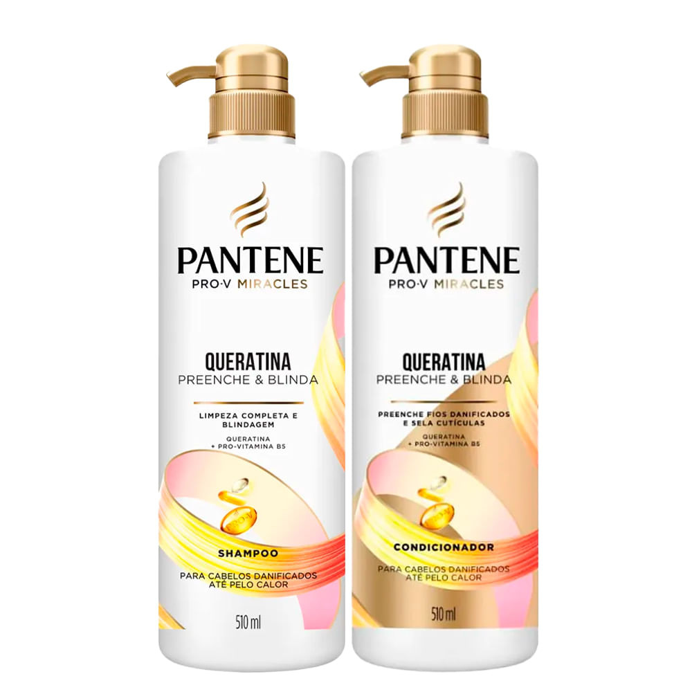Kit Shampoo E Condicionador Pantene Pro-V Miracles Queratina 510ml - Beauty