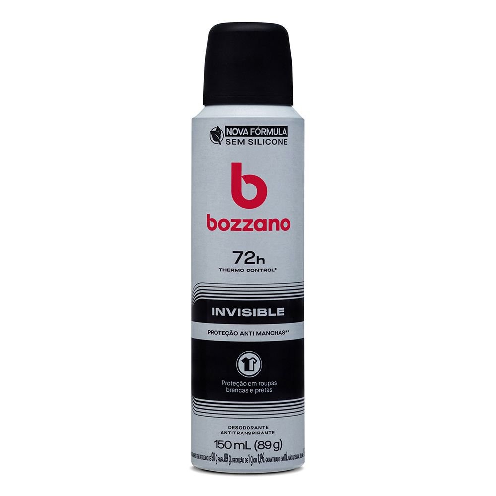 Desodorante Aerossol Masculino Bozzano Invisible 150ml - Beauty