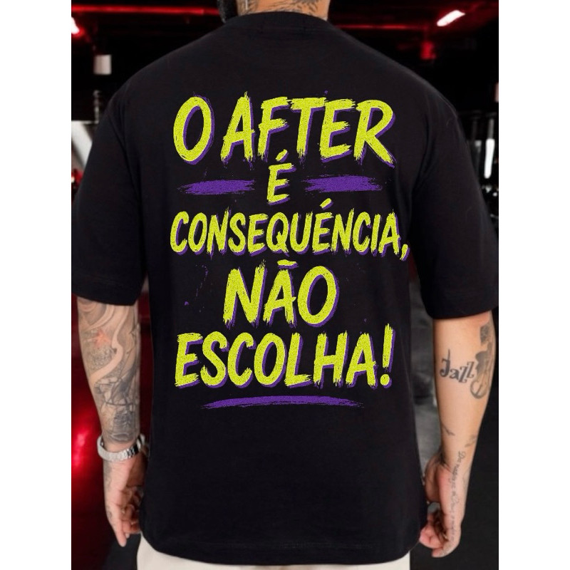 [Camiseta Premium em Algodão Puro]GXG Camiseta Oversized Unissex Rave After Musica Festa Treino Academia