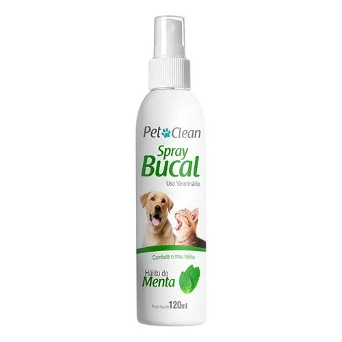 Spray Bucal Pet Clean Menta 120ml para Cães e Gatos