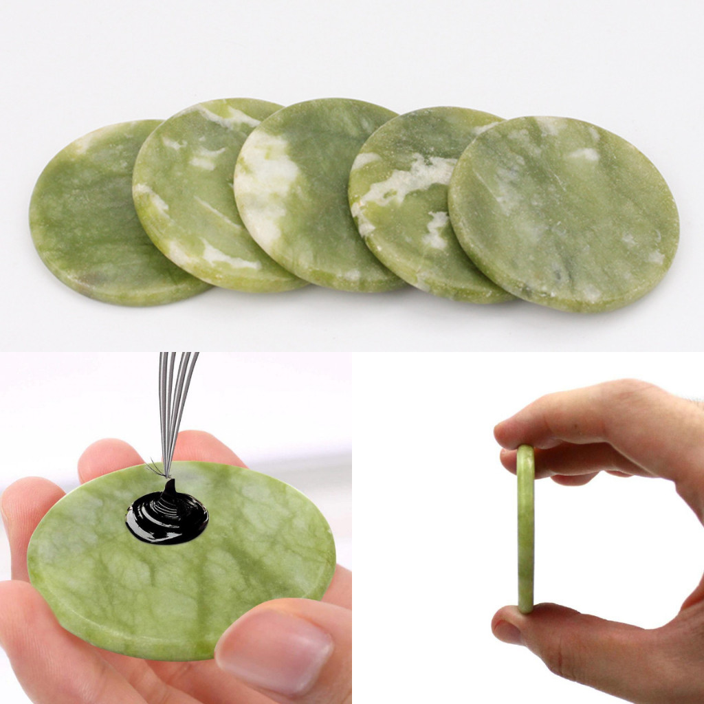 Kit 1/5 Pcs Pedra Jade Para Cola De Extensão De Cílios Alongamento de Cílios