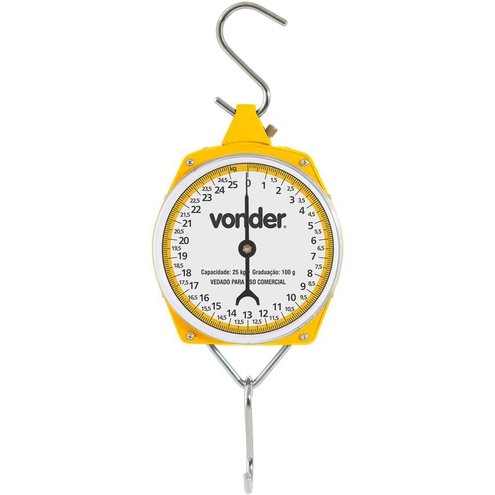 Balança Suspensa 25kg Com Relógio Analógico Vonder