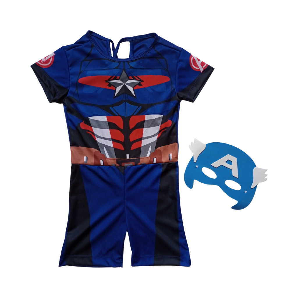 Fantasia Infantil Capitão América Super-Herói Infantil em Oferta na Shopee
